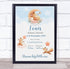 The Card Zoo New Baby Birth Details Christening Nursery Watercolour Foxes Keepsake Gift Print
