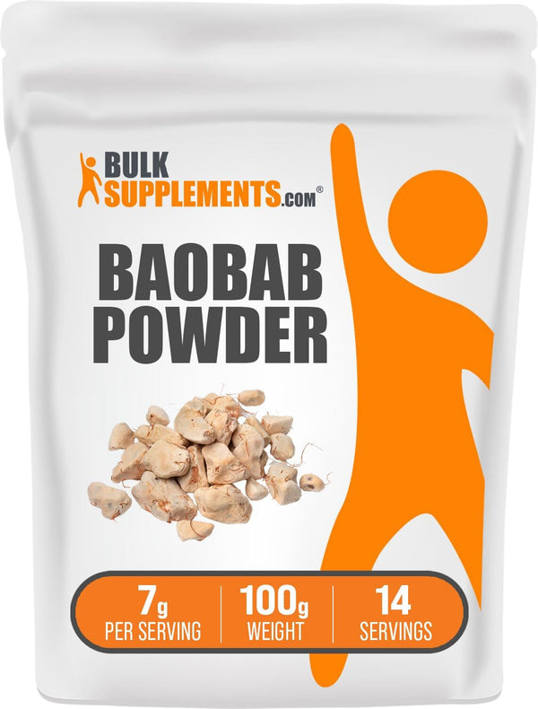 BulkSupplements.com Baobab Powder - Antioxidant, Vitamin C & Fiber Source, Gluten Free, 7g per Serving, 100g