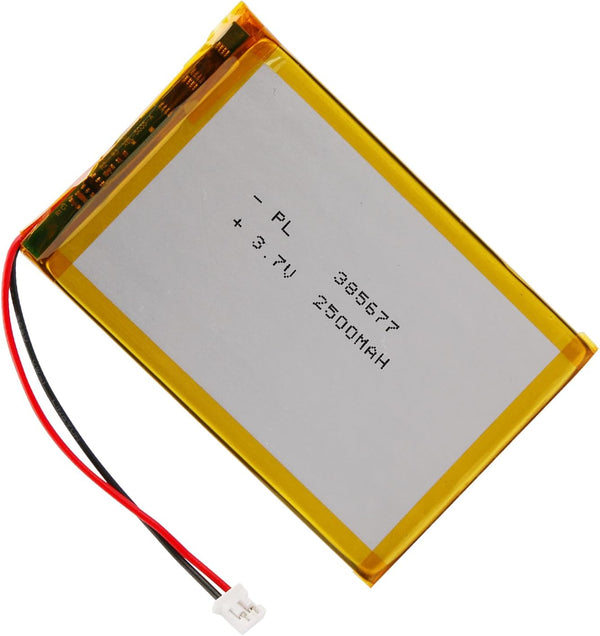 Winfox 3.7V 2500mAh 385677 Lipo Battery Rechargeable Lithium Polymer Battery Pack with JST