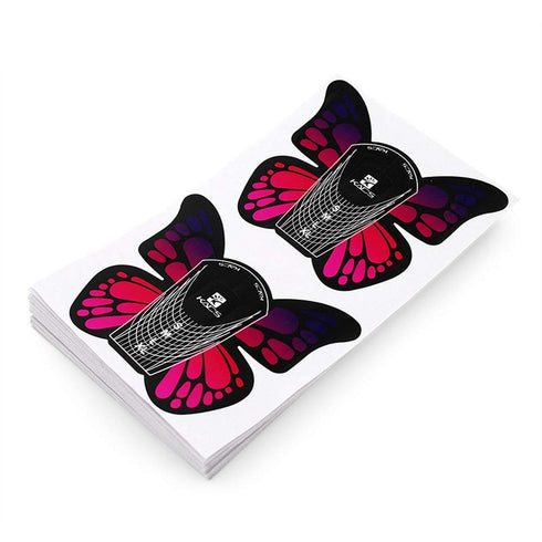 KADS 100pcs Big Size Butterfly-shape Self Adhesive Gel Nail Extension Forms for Acrylic Nails Tips