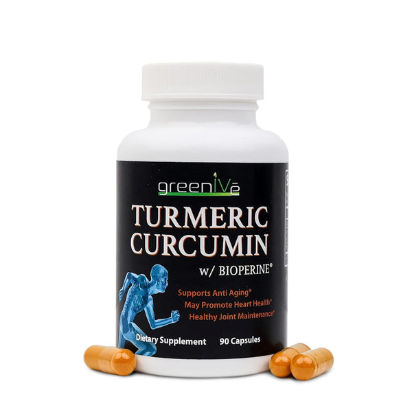 GreenIVe Turmeric Curcumin with BioPerine - 90 Capsules with Curcumin 46X Higher Absorption