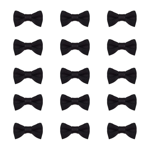 PH PandaHall 120pcs Mini Bow Tie Bows, 1 Inch Black Grosgrain Ribbon Bows for DIY Craft Hair Clips and Decorations