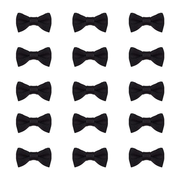 PH PandaHall 120pcs Mini Bow Tie Bows, 1 Inch Black Grosgrain Ribbon Bows for DIY Craft Hair Clips and Decorations