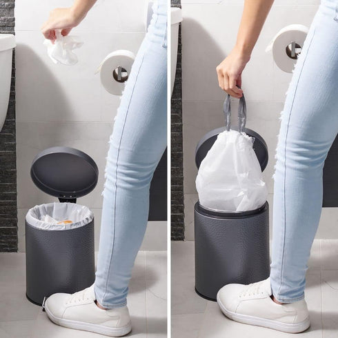 Plasticplace Custom Fit Trash Bags, Compatible with simplehuman Code E (100 Count) White Drawstring Garbage Liners