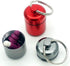 FAYALA 2 Packs Aluminum Pill Bottle Box and Min Aluminum Pill Container Holder Metal Pill Box Case (red and Gray)