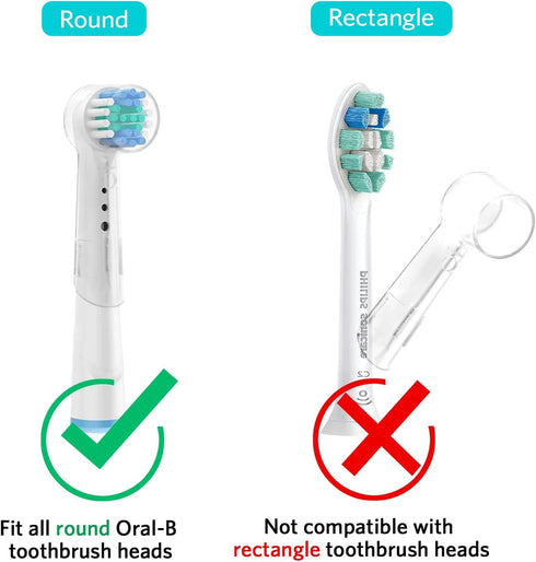 Electric Toothbrush Travel Case, Hard Storage Case, 6 Toothbrush Cover Caps, Fits Oral-B/Philips Sonicare