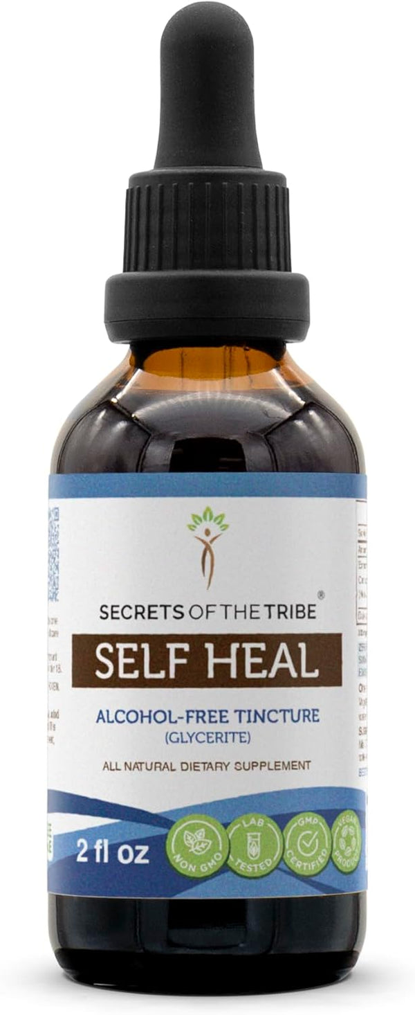 Secrets of the Tribe Self Heal Alcohol-Free Liquid Extract, Self Heal (Heal All) Dried Herb, 2 FL OZ
