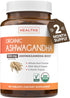 USDA Organic Ashwagandha Supplement, High Potency Pills with Black Pepper, Vegan, 2 Months Supply
