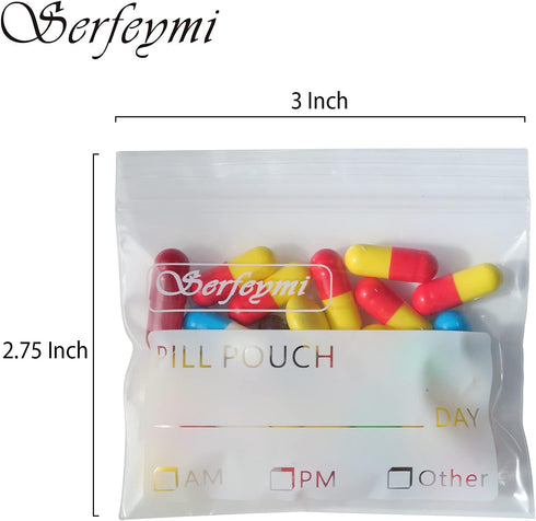 Pack 400 3 2.75 inch Serfeymi Pill Bags for Travel Pill Pouch Organizer of BPA Free x Reusable Pill Pouches
