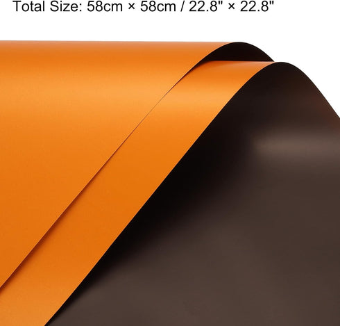 MECCANIXITY 10 Pcs Double Sided Color Flower Wrapping Paper, Orange+Brown, 22.8"x22.8" Waterproof for DIY Crafts