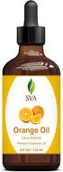 SVA Orange Essential Oil - 4oz (118ml) Premium Essential Oil with Dropper for Diffuser, Aromatherapy, Skin Care