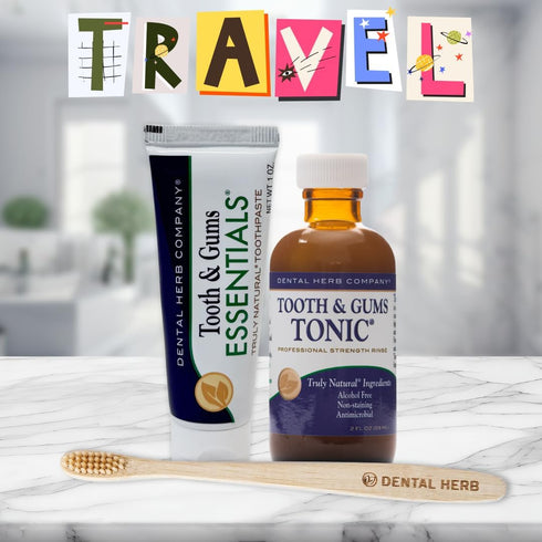Dental Herb Company Tonic Mouthwash and Essentials Toothpaste Travel Kit, 2 oz Mouthrinse - 1 oz Toothpaste