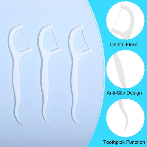 WJIAAA 2 Pack 24 Flosser Dispenser with Pcs Floss, Compact Dual-Opening Floss Container for Adults Fits Pocket
