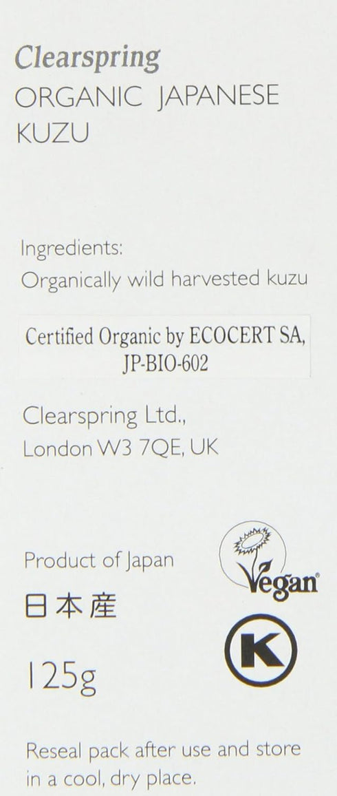 Clearspring Organic Japanese Kuzu, Gluten Free Starch Thickener, 125g