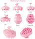 Soft Silicone Hair Scalp Massager Shampoo Brush for All Hair Types, Pink Hair Care Tool for Men, Women, Kids