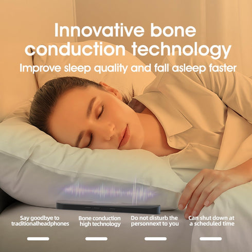 Pillow Speaker for Sleeping, Mini Bone Conduction Portable Sleep Aid with Stereo Bass, Bluetooth Sleep Bar for Deep