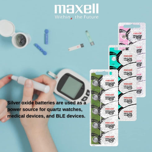 Maxell Watch Battery Button Cell SR936SW, Pack of 5 Batteries