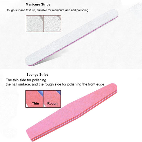 Nail Care Tool Kit, Manicure Tools with Buffers, Files, Clippers, Cuticle Fork, and Polishing Stick