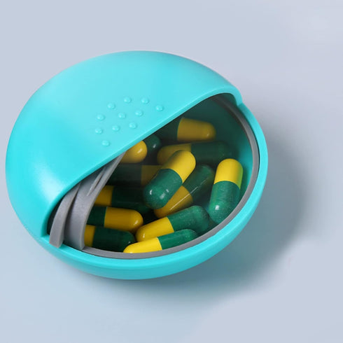 INVODA Travel Pill Organizer Cute Round Pill Box for Purse Compact Medicine Container for Pills, Fish Oil, Vitamins