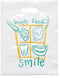 Practicon Brush Floss Smile Dental Giveaway Bag - 7-3/4" x 9" Goodie Bag, 100 Pack for Dentist Office