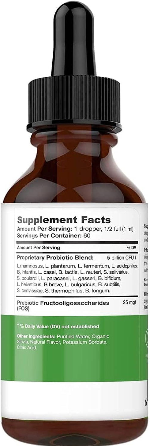 Probiotics for Women, Men, and Kids, 20 Strain Liquid Supplement for Digestive & Gut Health