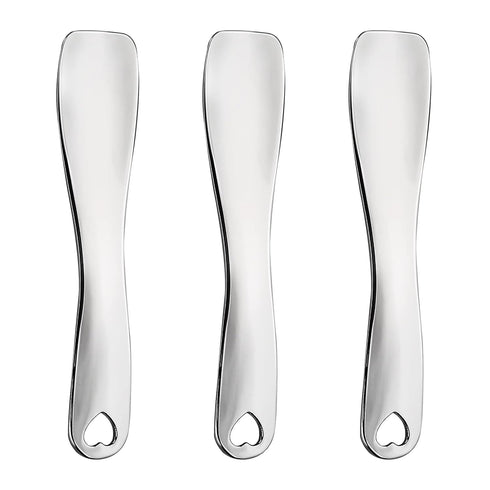 Sibba 3 PCS Facial Spatula Massage Eye Roller, Stainless Steel Applicator Wand for Face Cream and Lotion