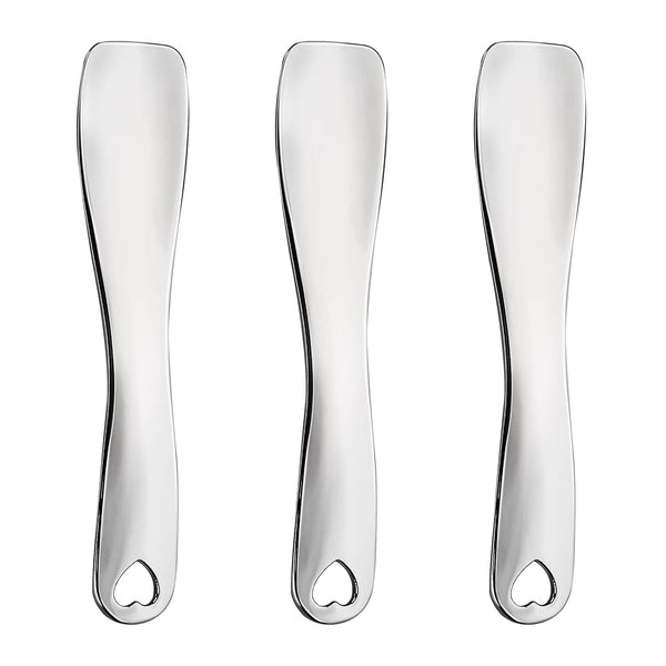 Sibba 3 PCS Facial Spatula Massage Eye Roller, Stainless Steel Applicator Wand for Face Cream and Lotion