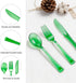 Pocoxll 150 Pack Set, Set, 50 50 50 Green Plastic Silverware Disposable Cutlery, Heavy Duty Flatware Disposable Plastic