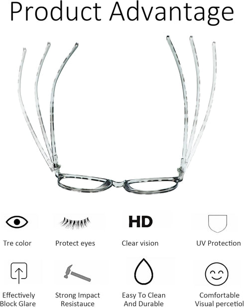 VisionGlobal Blue Light Blocking Glasses for Women/Men, Anti Eyestrain, Stylish Oval Frame, Anti Glare (+1.50
