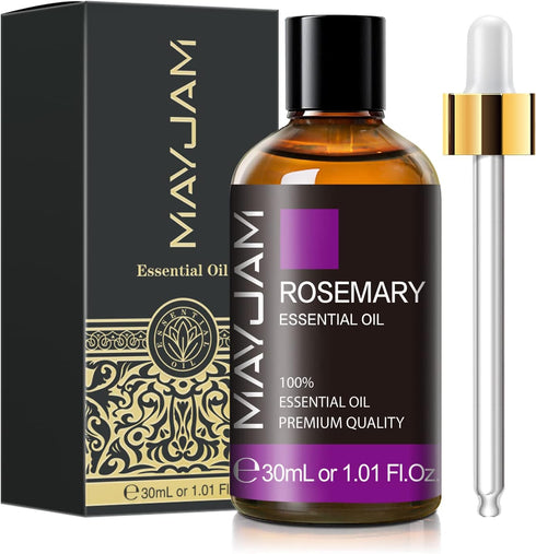 Rosemary Essential Oil 30ML/1.01FL.OZ, MAYJAM Premium Rosemary Oil Essential Oils with Glass Dropper, Great for Aromatherapy Diffuser and Candle Making