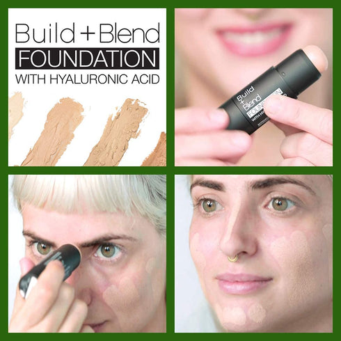 Palladio BUILD & BLEND Foundation Stick, Medium Coverage for Natural Shine Free Finish