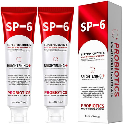 SP-6 Probiotic Whitening Toothpaste Advanced Formula with 6 Probiotics for Teeth Whitening