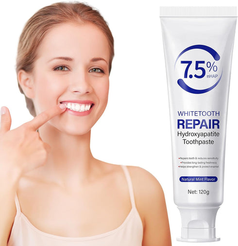 QRZBPZWE Hydroxyapatite Toothpaste Protects Enamel, Strengthens Teeth, Deeply Cleans and Promotes Oral Health with a