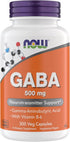NOW Supplements GABA 500mg Capsules - Premium Stress Relief Supplement, Vegetarian & Vegan - 300 Count