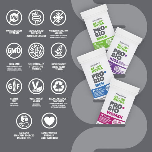 Natures Plus GI Natural Probiotic Kids, Mixed Berry Flavor, 30 Chewables for Digestive & Immune Health