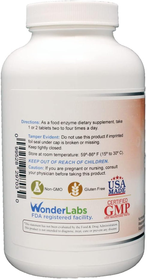 Proteolytic Enzymes - Bromelain Papain Pancreatin 550 mg Total with Amylase, Lipase, and Protease, 300 Tablets