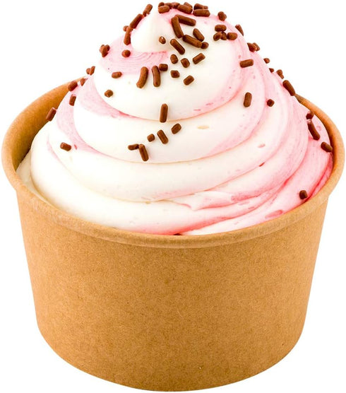 Coppetta 12-Ounce Dessert Cups, 50 Disposable Ice Cream Cups, Kraft Paper Bowls for Hot and Cold Foods