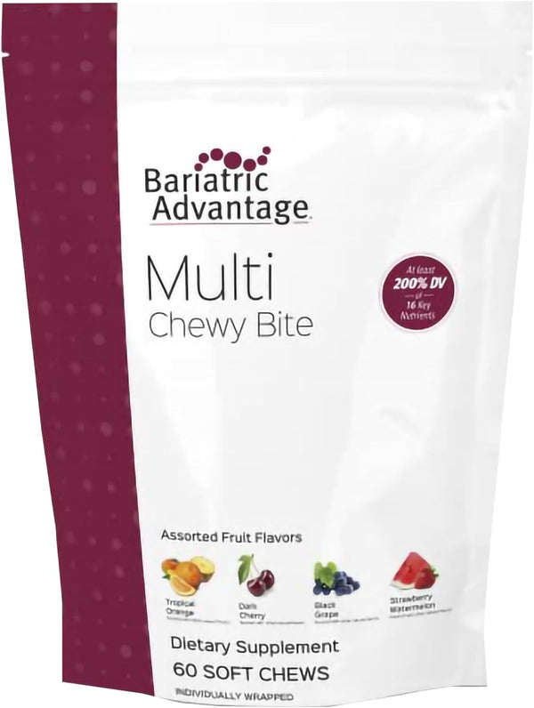 Bariatric Advantage Multi Chewy Bite, Soft Chew Multivitamin for Bariatric Surgery Patients, Assorted Fruit Flavor - 60