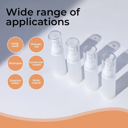 longway 0.67oz 20ml Airless Cosmetic Cream Pump Bottle Travel Size Dispenser for Shampoo (Pack of 6, Frosted