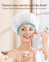 mikimini White Shower Cap for Women and Girls 2 Pack, Double Waterproof, Reusable, Washable, Soft and Comfortable
