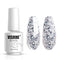Vishine Gelpolish Long-lasting Gel Nail Polish, Shiny Color Soak Off UV LED, Glitter Silver (1853)