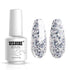Vishine Gelpolish Long-lasting Gel Nail Polish, Shiny Color Soak Off UV LED, Glitter Silver (1853)