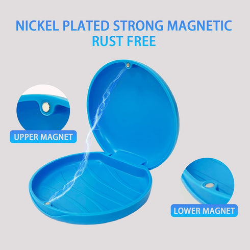 2 Pack Orthodontic Retainer Case, Simple Aligner Case for Invisalign, Night Mouth Guard Case (Blue)