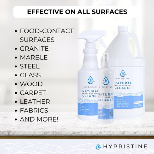 PURE Multi-Purpose Cleaner Hypochlorous Acid Spray, 0% Bleach, 0% Alcohol, Food Safe, Eliminate Allergens