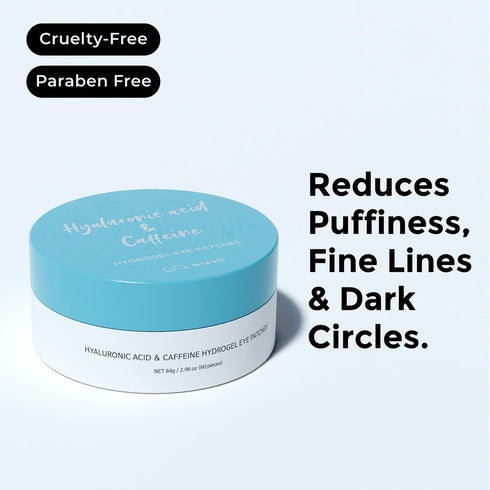 Under Eye Patches for Dark Circles and Puffiness - Caffeine Hyaluronic Acid Niacinamide Gel Mask - 30 Pairs Korean