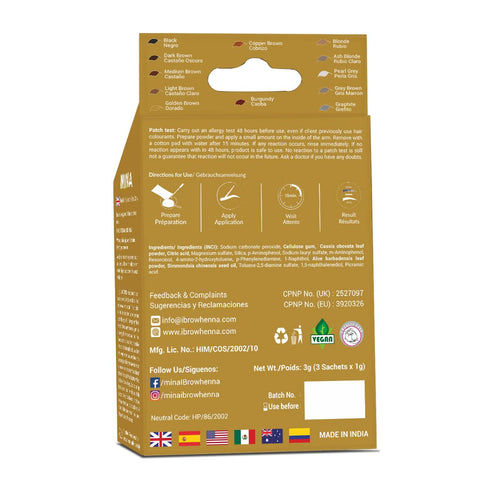 Mina ibrow Hair Color Golden Brown - Natural Spot Coloring Hair Tinting Powder, Vegan