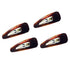 Parcelona French Mini Set of 4 Small Celluloid Acetate Snap Hair Clips, No Slip Fashion Durable Styling Accessories
