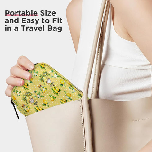 Skerhhux 7 Fruit Lemon Yellow Pill Case Travel Pill Organizer Weekly Day Portable with Zipper Medicine Box Pill Case