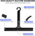Shower Squeegee for Shower Glass Door Bathroom Accessories, Dual Head Wiper Cleans Water & Hair, Silicone Blade