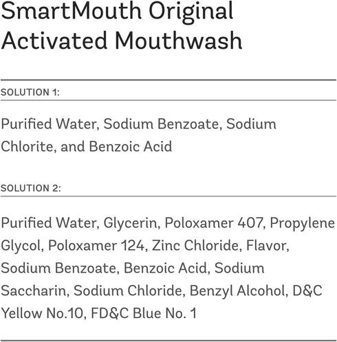 SmartMouth Original Activated Mouthwash - Adult Oral Rinse for Fresh Breath, 24-Hour Bad Breath Relief, Fresh Mint
